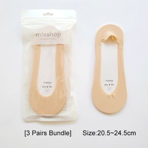 mixshop 3 Pairs Invisible Socks Ladies Non-slip No Show Socks SG ready stock.