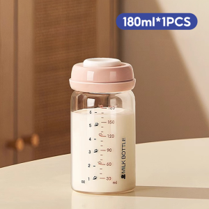 SnowBear Breastmilk Storage Glass Bottle Wide-Neck Breast Milk Container Breastmilk Storage Bottle for Fridge BPA Free Milk Collection Bottles Breastfeeding Essential