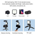 RISE Vlogging Set Equipment Smartphone Video Kit Microphone Bracket Photography Lighting Phone Holder LED Selfie Tripod Recording Handle Portable Stabilizer. 