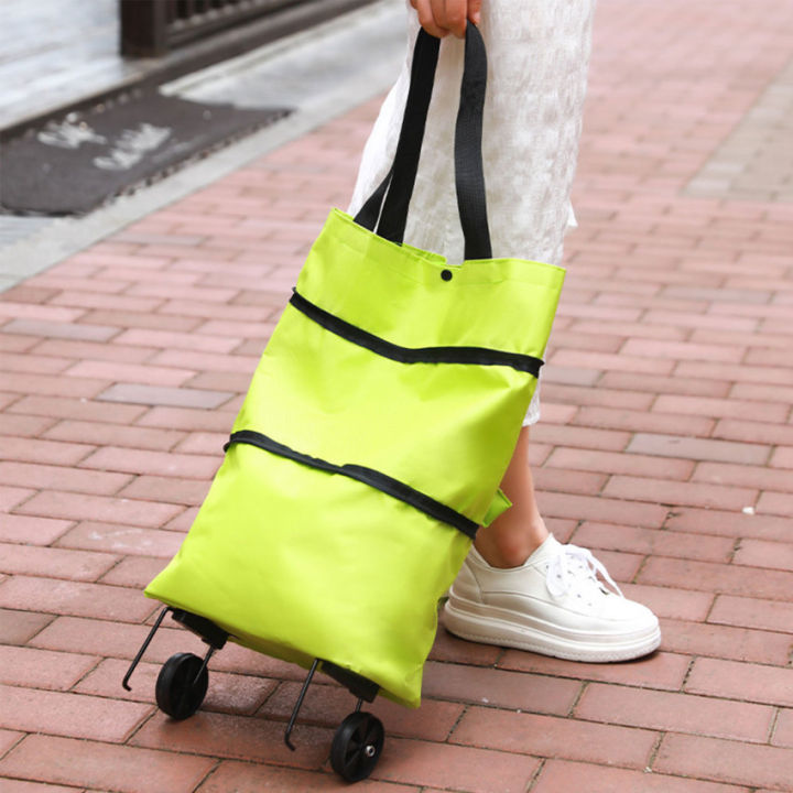 Folding Shopping Pull Cart Trolley Bag With Wheels Reusable