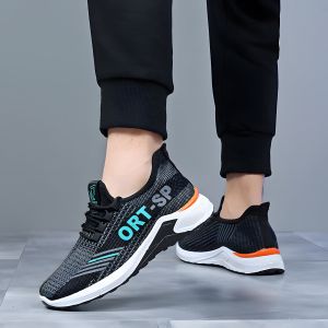 Korean mens casual sports shoes non-slip wear-resistant rubber shoes breathable running shoes