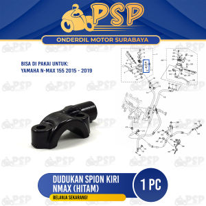 Dudukan Spion Nmax Kiri (Hitam) - Bracket Pangkon Rumah Spion Kiri Yamaha Aerox Lexy N Max New
