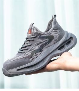 Summer Breathable Work Shoes Men Steel Toe Cap Anti-smashing Safety Shoes Puncture Proof Security Safety Sneakers