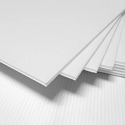 5mm thk PP Corrugated Board 220cm x 50cm x 1 pc/PP Hollow Straw Board / Plastic Board/ Polyplast / Flute / Impra Board / Stationery / Art Living White