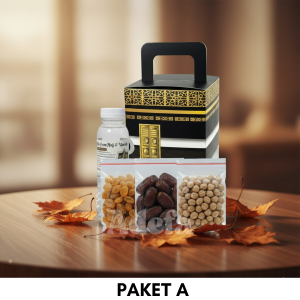 PAKET  OLEH OLEH HAJI DAN UMROH DUS KABAH HAMPERS MAKANAN/25 PCS