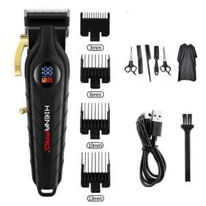 Hiena Pro HYN-265 Hair Clipper and Trimmer Set Professional Cordless Hair Clipper for Men Barber Hair Cuttings Kit 2296 2299 with 8 Guides