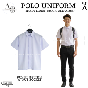 AOmanufacturer 2026  -Best School Uniform Katrina Fabric Short Sleeves Covered Button with Pocket Menswear Outfit