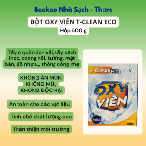 Hộp Oxy T-Clean (Tclean) 500g Bột tẩy làm sạch vết ố bề mặt vải kim loại nhựa chiết xuất thiên nhiên