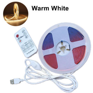 5V USB COB đèn Dải LED với nút công tắc và điều khiển từ xa dễ dàng cho dimmer và cài đặt thời gian sử dụng rộng rãi cho trang trí nội thất & giường chiếu sáng & đèn rèm (9 màu sắc cho bạn lựa chọn)
