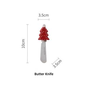 OMK Christmas Series Ceramics Butter Dish with Lid Butter Keeper for Counter butter box Christmas Decoration