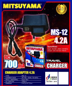 Adaptor Charger Senter Kepala Travel Charger Adapter DC Mitsuyama MS-11 MS-12 4.2V - YSSHOP