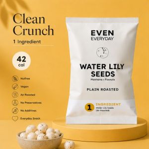 Even Everyday I Water Lily Seeds I Plain Roasted Snack | 1 Ingredient | Makhana Foxnut | Single Serve Pack I Singapore I Clean Crunchy Snack I Low Calorie Food