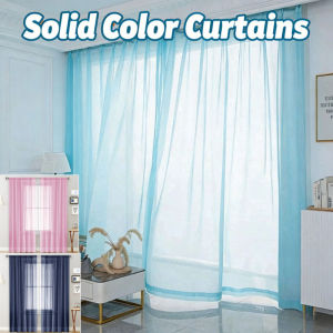 Modern Solid Color Sheer Curtains Window Curtains for Living Room Decor Window Screen Tirai Tingkap