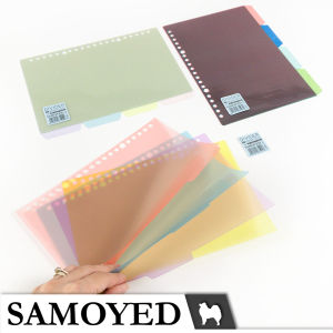 Pembatas Transparan A5 Samoyed DVBN-16 - Divider Binder Note - 4 Tabs Warna Transparan - Bahan PP Tahan Air