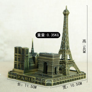 [GOOD] Paris Tourist Souvenir Metal Notre Dame Cathedral Arc De Triomphe Tower Church   Photography Props Gift   Paris Podium