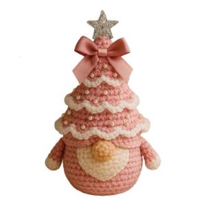 Handmade Christmas Gnomes Crochet Set With Cotton Materials Beginner Friendly for Personalize Holiday Decoration