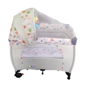 Baby Angel CRIB/PLAYPEN WITH MOSQUITO NET AND BASSINET PNC8106 Pink Candy