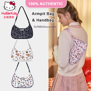 100% Authentic Sanrio Armpit Bag Hello Kitty Shoulder Bag Handbag Melody for Girls Kuromi Nylon Material Soft&Waterproof Birthday Gifts Cinnamoroll 25006
