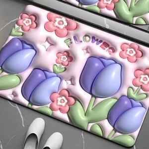 3D three-dimensional diatom mud floor mat for home bathroom living room sofa coffee table mat anti-slip computer chair mat dressing table bedroom bedside mat