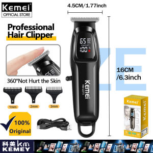 Kemei KM-2273 Professional Hair Clipper Original Hair Trimmer USB Fast Charge Electric Beard Shaver Razor LCD Display