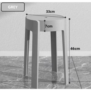 [Singapore Stock] Stackable Plastic Stool Chair  Non-Slip Thickened PP  Durable Seating for Home Kitchen Office  Multi-Color