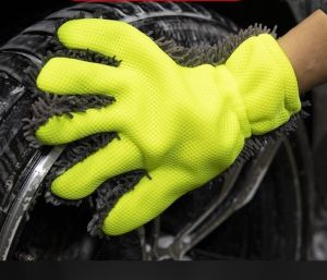 Găng tay năm ngón rửa xe/Găng Tay Rửa Xe Siêu Sợi Microfiber - Hút Nước Cực Tốt - Làm Sạch Không Vết Xước - Chống Trượt Đa Năng Cho Ô Tô và Xe Máy (2 Mặt Nhập Khẩu)