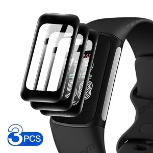 Fitbit Charge3 3Pcs 9D HD Curved Black Edge Tempered Glass Film For Fitbit Charge Inspire Luxe Sense Versa HR 2 3 4 5 6 Explosion-proof Anti Scratch Watch Screen Protector