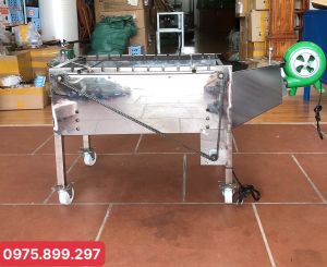 Máy nướng thịt chả gà vịt quay tự động 10 xiên THÉP LOẠI CHÂN CAO - KHÔNG QUẠT. Tặng 10 xiên đơn và 2 xiên 3 inox .