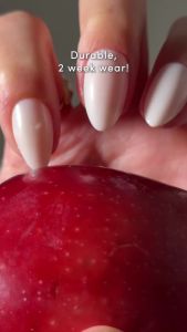 Glamnetic Press On Nails - Short Almond Glazed Fake Nails 30 Pc Full Kit Pink french tip pearl press on nails 15 sizes. High-shine glue-on set. Waterproof chip-resistant up to 2 weeks wear