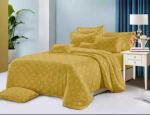 COD Promo Seprei Embos Polos Warna Kuning Gold Satu Set Ukuran 180x200 160x200 120x200 Pojok Karet