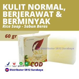 Milky Rice Soap SR12 60gr Sabun Beras Herbal Alami Sabun Pencerah Wajah Kulit Normal Berminyak dan Kombinasi