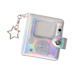 2inch Album ảnh nhỏ với keychian chất kết dính photocard chủ với mặt dây chuyền 32 Túi photocard chất kết dính Album