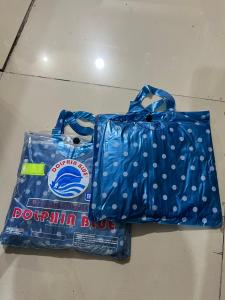 Dolphin Blue Jas Hujan Setelan / Jaket Celana Star Polkadot JC 996 / Jaket Celana Jas Hujan Star Polkadot 996 Dolphin Blue