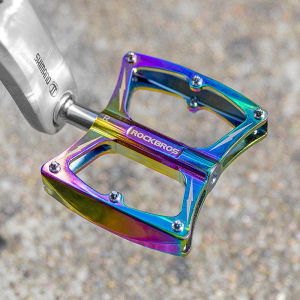 ROCKBROS Road Bike Pedals Gradient Bicycle Pedal Colorful Aluminum Alloy Bike Pedals Sealed Bearing Pedals