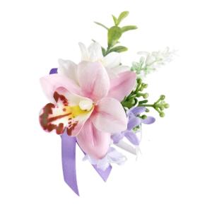 Hoa lụa nhân tạo với bộ hoa trang trí thực tế ghim kẹp cho hoa cài áo cưới và hoa đeo cổ tay thanh lịch