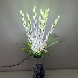 Hoa Huệ Trang Trí - Lọ Hoa Huệ Có Đèn 10 Cành