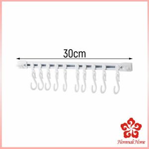 PHM ราวแขวนอเนกประสงค์ ราวแขวนของในครัว เลื่อนได้ ตะขอปรับฟรี รูปตัว S ตะขอ Kitchen hook