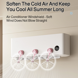 Wallmounted air conditioner windproof evacuation fan Suction Cup Type Air Conditioner Blower/360° Anti-direct Cold Blow/Adjustable Combing Fan