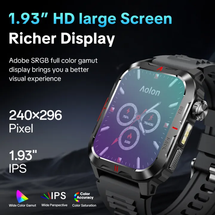 Aolon%20Tetra%20S5%20Fitness%20Tracker%20Smartwatch%20with%20HD%20Display,%20Heart%20Rate%20&%20Sleep%20Monitoring,%201.96"%20Touchscreen,%20420mAh,%203ATM%20Waterproof%20-%20New%20-%20Image%203