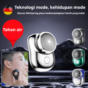 Alat Cukur Elektrik Portable Tahan Air Mini USB Isi Ulang Untuk Pria Cukur Jenggot Perjalanan Praktis dan Mudah Dibawa