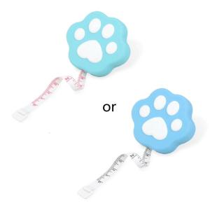 Portable Cartoon Body Measure Tape Lovely Kitten Paw-like Measuring Tape with Lock Pin/Push Button Mini Measuring Tape