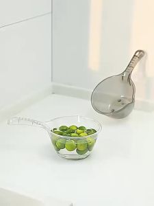 168 Home Decore Multipurpose Shatter Proof Plastic Water Dipper Wash Basin Bucket Transparent Bath Ladle