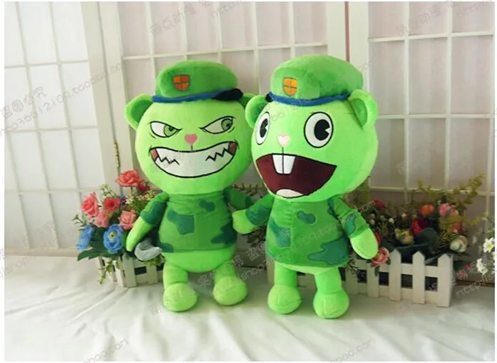 Happy Tree Friends Plush Dolls Nutty Flippy Handy Petunia Flaky Lifty  Shifty Sniffles Giggles HTF Figure Toys 40cm Pillow