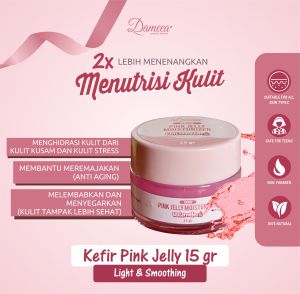 Pink Red Jelly Serum  | Dameea Moisturizer Pink Jelly Kefir Glowing Hydrating Nourising | Red Pink Gel Mask Serum Perawatan Kecantikan Skincare Wajah untuk Mencerahkan Glowing Menutrisi Melembabkan Mengatasi Bekas Jerawat Brutusan dan Noda Hitam