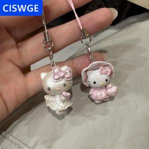 [COD] CISWGE Phim hoạt hình dễ thương Hello Kitty Keychain Túi Tai nghe trường hợp Mặt dây chuyền Kawaii điện thoại di động chuỗi Túi xách treo đồ trang trí quà tặng