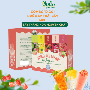 COMBO 10 Viên  - Nước Ép Trái Cây Sấy Thăng Hoa Ovita - Giữ Vẹn Hương Vị Tươi - Hộp 5 Vị