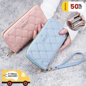 ZEFAN 【การจัดส่งสินค้า 2-3 วัน】เกาหลีรุ่นใหม่ถือกระเป๋าสตางค์ผู้หญิงยาวซิปมัลติฟังก์ชั่ร้อยกระเป๋าหนังความจุขนาดใหญ่โทรศัพท์มือถือคลิปเงิน