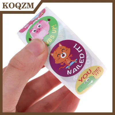 KOQZM Jettingbuy Trái Tim Đầy Màu Sắc 500 Cái Phần Thưởng Cho Trẻ Em Nhãn Dán Khuyến Khích Cuộn Cho Học Sinh Giáo Viên