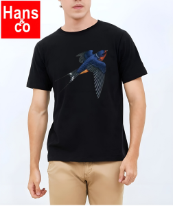 Kaos Pria Model Terkini Trending Motif 3D Bahan katun 24s Walet H0478