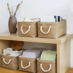 CEMOMEF Rectangular Laundry Basket Portable Collapsible Toys Storage Box Multi-Purpose Linen Clothes Sundries Organizer Laundry